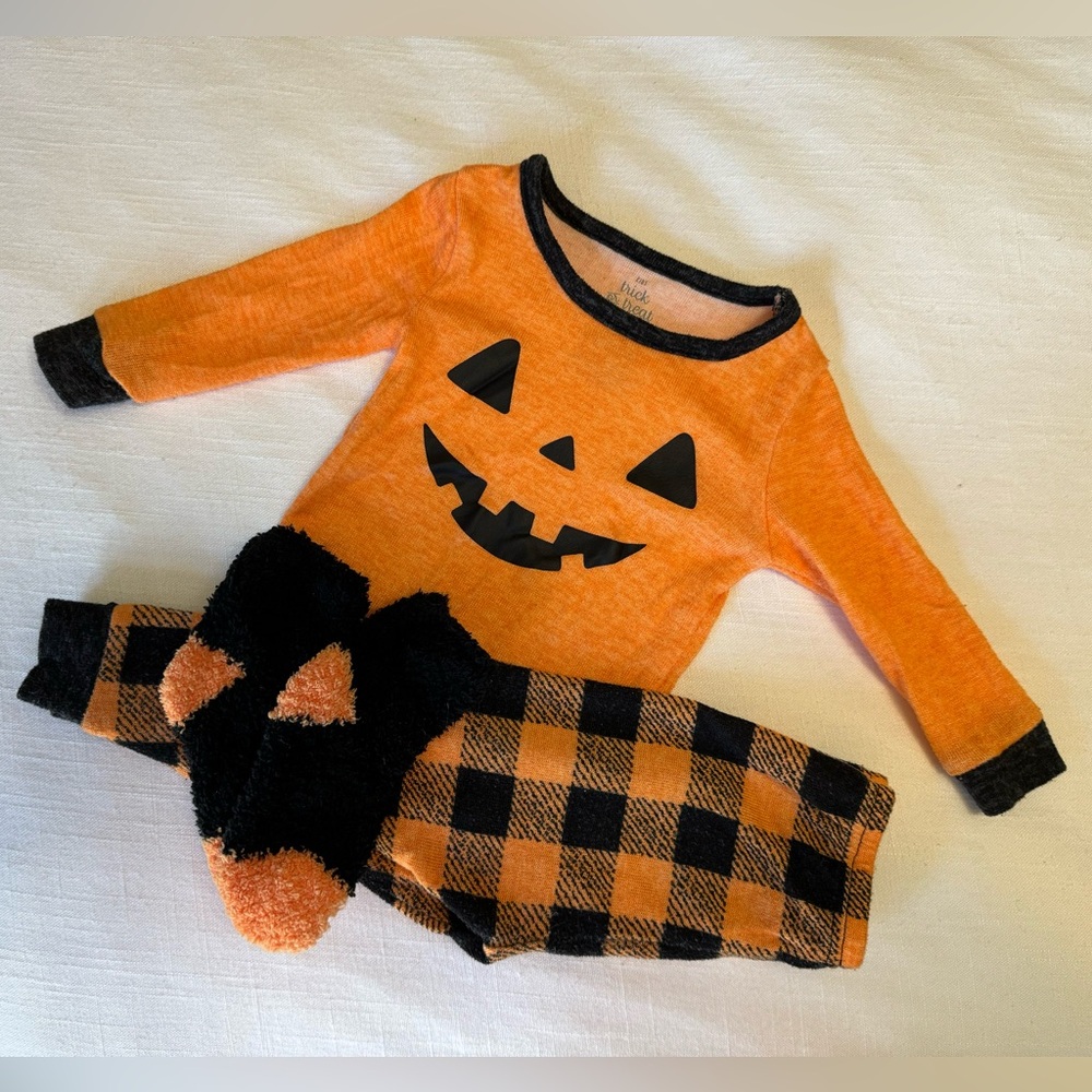 Trick or Treat Sleep | Halloween Jack O Lantern Pajama Set | 12 months